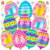 20 PCS Easter Egg Balloons, Happy Easter Foil Balloons, Egg Mylar Balloon for Party Decorations Supplies view 1