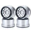 RCHUBAM 4PCS 4.3" Beadlock Wheels Metal Wheel Rims for 1/5 TRX X-MAXX Badlands MX43#10151-13/00 RC Buggy Car (Silver+Black) view 1