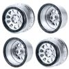 RCHUBAM 4PCS 4.3" Beadlock Wheels Metal Wheel Rims for 1/5 TRX X-MAXX Badlands MX43#10151-13/00 RC Buggy Car (Silver+Black) view 2