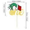 1 Pack Christmas One Cake Topper with Glitter Christmas Hand First Birthday Cake Topper Picks Decorations for Christmas Theme Baby Shower 1st Birthday Party Decorations Supplies Gold view 2