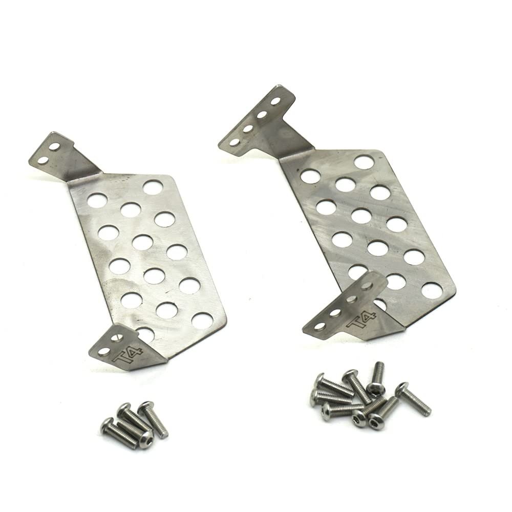 Front Rear Bumper Lower Protect Plates Stainless Steel Chassis Armor Skid Plate for 1/10 Traxxas TRX4 RC Crawler Parts ( Color : Front and Rear )