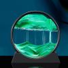 Arthink Moving Sand Art Picture in Motion Round Glass 3D Deep Sea Landscape, Dynamic Sand Art Sandscapes, Sensory Relaxing Desktop Table Decor Desk Decor Art Desk (7 inch, Green) view 4