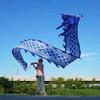 19.6 ft Blue Celadon Dragon Ribbon Poi, Outdoor Fitness Dragon POI with Fiberglass Wand 3D Real-Like Dragon Ribbon Streamer Set view 2