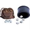TW Leather Dice Cup Handmade Black and Carry Bag view 1