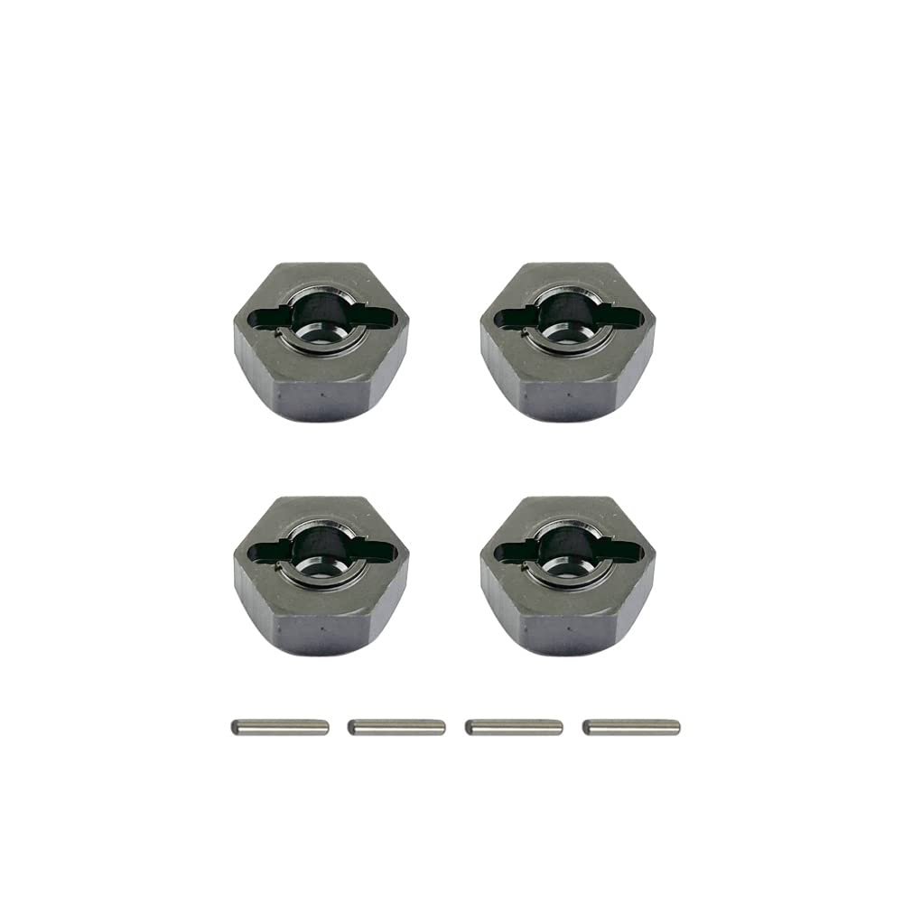 Aluminum Alloy 12mm Combiner Wheel Hub Hex Adapter Upgrades for Wltoys 12428 1/12 FY03 Part Accessories (Color : Dark Grey)
