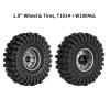 INJORA 1.0 Beadlock Wheel Tires Set -3.78mm Offset Wheel Rims for 1/18 1/24 RC Crawler Car Axial AX24 SCX24 FMS FCX24 TRX4M,Grey (W1004-T1014) view 2
