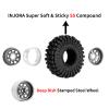 INJORA 1.0 Beadlock Wheel Tires Set -3.78mm Offset Wheel Rims for 1/18 1/24 RC Crawler Car Axial AX24 SCX24 FMS FCX24 TRX4M,Grey (W1004-T1014) view 3