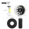 INJORA 1.0 Beadlock Wheel Tires Set -3.78mm Offset Wheel Rims for 1/18 1/24 RC Crawler Car Axial AX24 SCX24 FMS FCX24 TRX4M,Grey (W1004-T1014) view 4