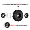 INJORA 1.0 Beadlock Wheel Tires Set -3.78mm Offset Wheel Rims for 1/18 1/24 RC Crawler Car Axial AX24 SCX24 FMS FCX24 TRX4M,Black(W1004-T1014) view 3