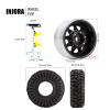 INJORA 1.0 Beadlock Wheel Tires Set -3.78mm Offset Wheel Rims for 1/18 1/24 RC Crawler Car Axial AX24 SCX24 FMS FCX24 TRX4M,Black(W1004-T1014) view 4