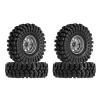 INJORA 1.0 Beadlock Wheel Tires Set -3.78mm Offset Wheel Rims for 1/18 1/24 RC Crawler Car Axial AX24 SCX24 FMS FCX24 TRX4M,Silver(W1004-T1014) view 1