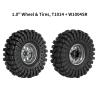 INJORA 1.0 Beadlock Wheel Tires Set -3.78mm Offset Wheel Rims for 1/18 1/24 RC Crawler Car Axial AX24 SCX24 FMS FCX24 TRX4M,Silver(W1004-T1014) view 2