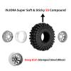 INJORA 1.0 Beadlock Wheel Tires Set -3.78mm Offset Wheel Rims for 1/18 1/24 RC Crawler Car Axial AX24 SCX24 FMS FCX24 TRX4M,Silver(W1004-T1014) view 3