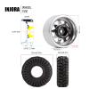 INJORA 1.0 Beadlock Wheel Tires Set -3.78mm Offset Wheel Rims for 1/18 1/24 RC Crawler Car Axial AX24 SCX24 FMS FCX24 TRX4M,Silver(W1004-T1014) view 4