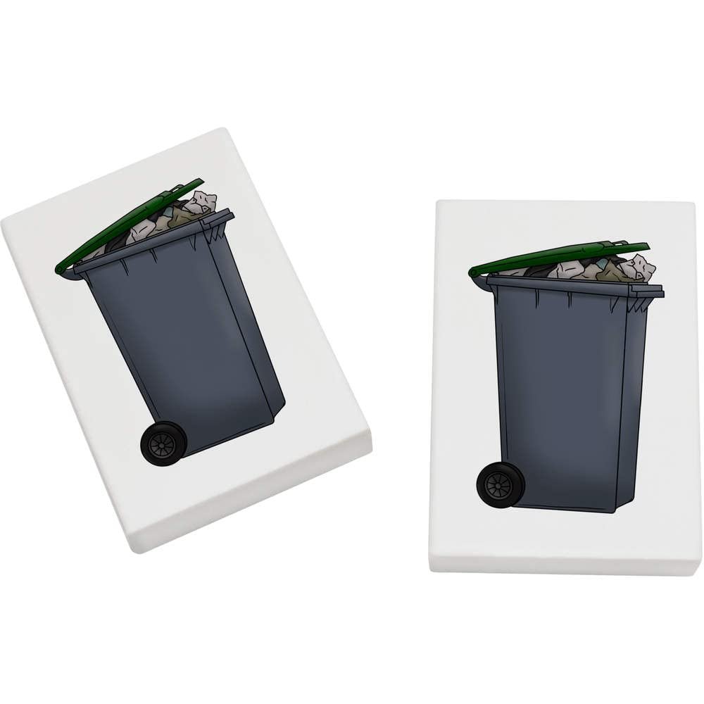 Azeeda 2 x 45mm 'Wheelie Bin' Erasers/Rubbers (ER00033830)