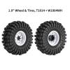 INJORA 1.0 Beadlock Wheel Tires Set -3.78mm Offset Wheel Rims for 1/18 1/24 RC Crawler Car Axial AX24 SCX24 FMS FCX24 TRX4M,White(W1004-T1014) view 2