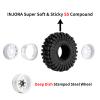 INJORA 1.0 Beadlock Wheel Tires Set -3.78mm Offset Wheel Rims for 1/18 1/24 RC Crawler Car Axial AX24 SCX24 FMS FCX24 TRX4M,White(W1004-T1014) view 3