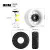 INJORA 1.0 Beadlock Wheel Tires Set -3.78mm Offset Wheel Rims for 1/18 1/24 RC Crawler Car Axial AX24 SCX24 FMS FCX24 TRX4M,White(W1004-T1014) view 4