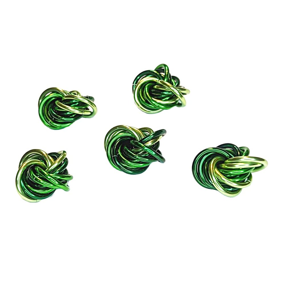 Mbii Fidget Balls (Multi-Packs): Quiet Mobius ADHD Anxiety Stim Stress Relief Toy Tool for Home Travel Office or Desk (Small - 5 Pack, Full, Greens)