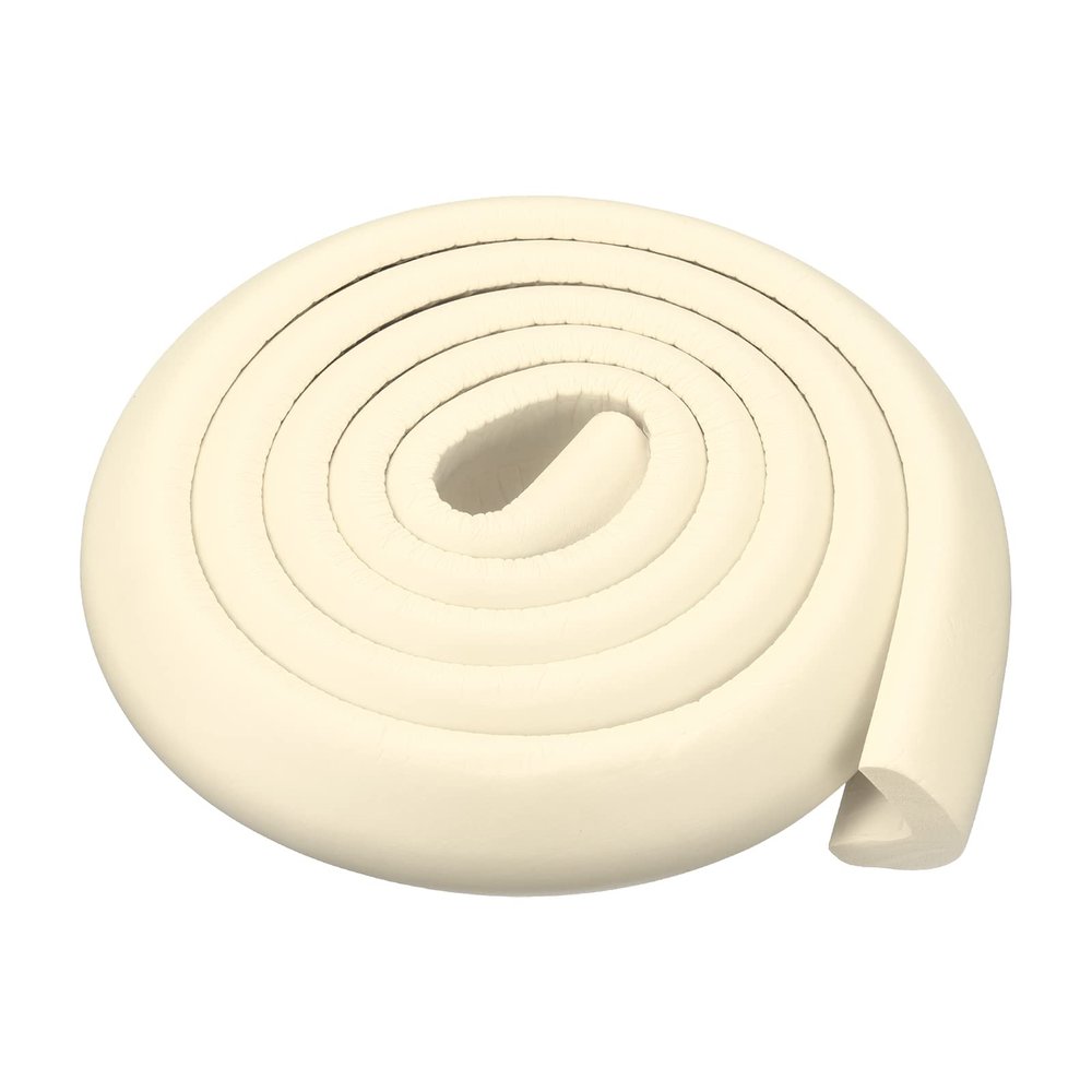 uxcell Corner Guards Edge Protectors 6.56ft(2M), Foam Safety Bumper L Shape for Furniture Corner Table Edge Guard, Beige