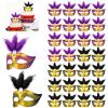 28 Pieces Mini Masks Tiny Mardi Gras Mask Small Masquerade Masks Masquerade Party Decorations Mask Cake Toppers Cupcake Topper for Masquerade Mardi Gras Carnival Cake Table Decorations, 2 Styles view 1