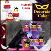 28 Pieces Mini Masks Tiny Mardi Gras Mask Small Masquerade Masks Masquerade Party Decorations Mask Cake Toppers Cupcake Topper for Masquerade Mardi Gras Carnival Cake Table Decorations, 2 Styles view 4