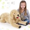 Geosar 27.5" Dog Stuffed Animals Plush, Soft Cuddly Golden Retriever Plush Toys, Large Stuffed Dog Hugging Pillow Gifts for Valentines Kids Girls Boys Birthday view 1
