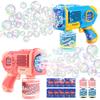 EagleStone 2 Pack Bubble Gun Machine for Kids, Automatic Light Up Bubble Blower with 4 Bottles 10 Bags Refill Solution, Bubble Guns Blaster for Toddlers, Outdoor Toys Gifts, Wedding Easter Party Favor view 1