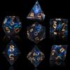 AUSTOR 7-Die DND Dice Set Handmade Sharp Edge Polyhedral Dice for Dungeons and Dragons RPG MTG Table GamesDark Star view 1