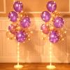 Sosation 2 Set Floor Balloon Column Stand Kit with 40 Balloons and LED Light Holder Ideal for Mardi Gras Valentine Birthday Wedding Party Decor Supplies(Purple) view 1