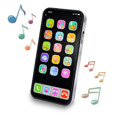 Ella Dream Baby Phone Toy for 1 Year Old Toddlers, Musical Cell Phone Toy with Light and Sound, Pretend Play Toy for Boys and Girls, Gifts for Birthday, Holiday (Black)