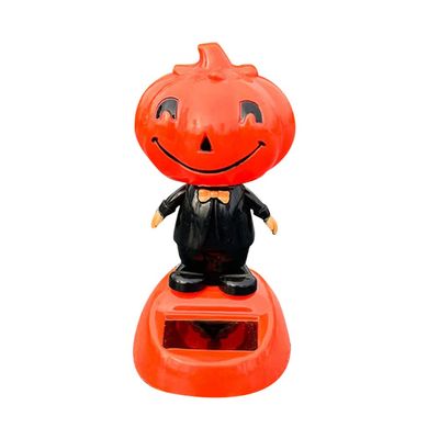 SEADEAR Solar Shaking Head Car Interior Dancing Ornaments Shaking Decoration Halloween Decoration Pumpkin Car Ornaments Dashboard Ornament for Car Office Desk Home Decor (five styles)