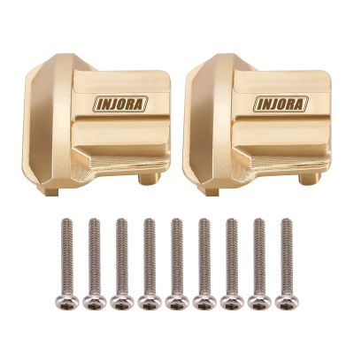 INJORA Brass Diff Cover 2PCS Front and Rear Axle Diff Cover for 1/18 RC Crawler Car TRX4M Upgrade Parts,11g (TRX4M-01)