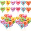 30 Pcs Valentine's Day Candy Heart Balloons 18 Inch Foil XOXO Be Mine Love Sweet Pink Heart Helium Balloons Set for Valentine's Day Wedding Anniversary(Colorful) view 1