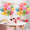 30 Pcs Valentine's Day Candy Heart Balloons 18 Inch Foil XOXO Be Mine Love Sweet Pink Heart Helium Balloons Set for Valentine's Day Wedding Anniversary(Colorful) view 4