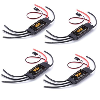 APEFIT RC Helicopter Aircraft Parts 4pcs/lot Brushless 40A ESC Speed Controler 2-4S with 5V 3A UBEC for RC FPV Quadcopter RC Airplanes Helicopter Replaceable Accessories (Color : Long Wire)