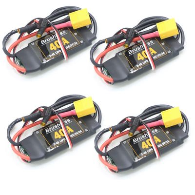 APEFIT RC Helicopter Aircraft Parts 4pcs/lot Brushless 40A ESC Speed Controler 2-4S with 5V 3A UBEC for RC FPV Quadcopter RC Airplanes Helicopter Replaceable Accessories (Color : XT60plug)