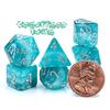 Gate Keeper Games & Dice Gatekeeper Games Mighty Tiny Dice: Caribbean Tide Dice Set - 7 Piece Roleplaying Dice Set, Gate Keeper Games, 12mm RPG Dice, Clamshell Hang-Tag Packaging, 3 Layer Ombre Teal/Seafoam/Mint view 3