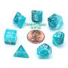 Gate Keeper Games & Dice Gatekeeper Games Mighty Tiny Dice: Caribbean Tide Dice Set - 7 Piece Roleplaying Dice Set, Gate Keeper Games, 12mm RPG Dice, Clamshell Hang-Tag Packaging, 3 Layer Ombre Teal/Seafoam/Mint view 4