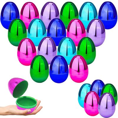 The Dreidel Company Fillable Easter Eggs (12-Pack) Metallic Bright Colors with Hinge Bulk Plastic Easter Eggs, Perfect for Easter Egg Hunt, Surprise Egg, Easter Hunt, 2.25" Assorted Colors