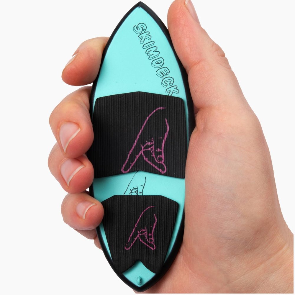 Skimdeck Professional Floating Finger Board Surf Skim Board for Fingers (Blue/Black)