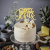 1 PCS Happy Birthday Jesus Cake Topper Assembled Glitter Jesus Birthday Cake Pick Merry Christmas Cake Decorations for Nativity Scene Christmas Birthday Party Supplies Gold view 4