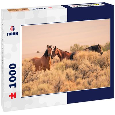 Noah Jigsaw Puzzle Three Wild Horses in The vast Utah Desert in The Western United States 1000 Pieces