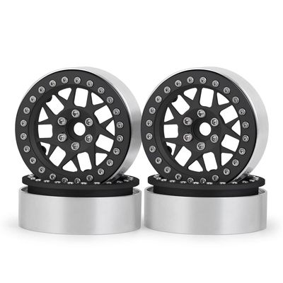 2.2" Beadlock Wheel Rims 25mm Width Metal Wheel Hub for Axial Wraith 90018 1/10 RC Crawler Car Wheel Tires Parts ( Color : 4PCS )