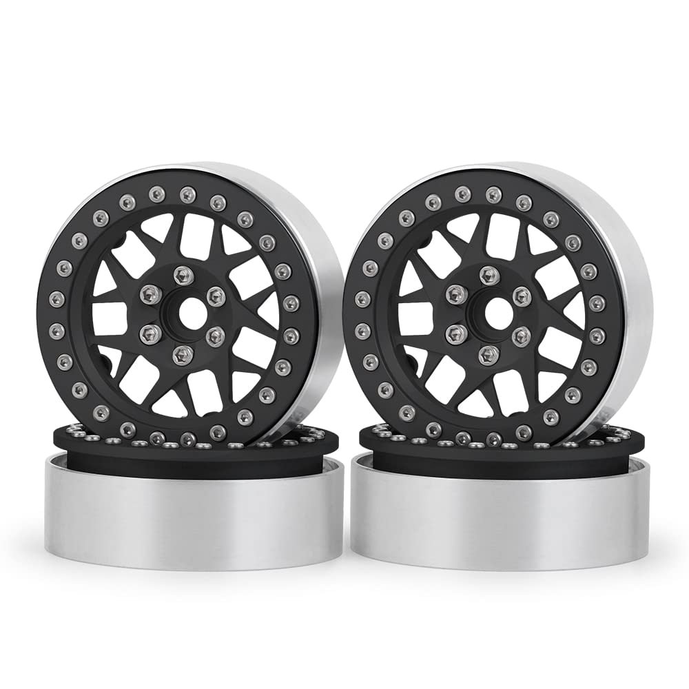 2.2" Beadlock Wheel Rims 25mm Width Metal Wheel Hub for Axial Wraith 90018 1/10 RC Crawler Car Wheel Tires Parts ( Color : 4PCS )