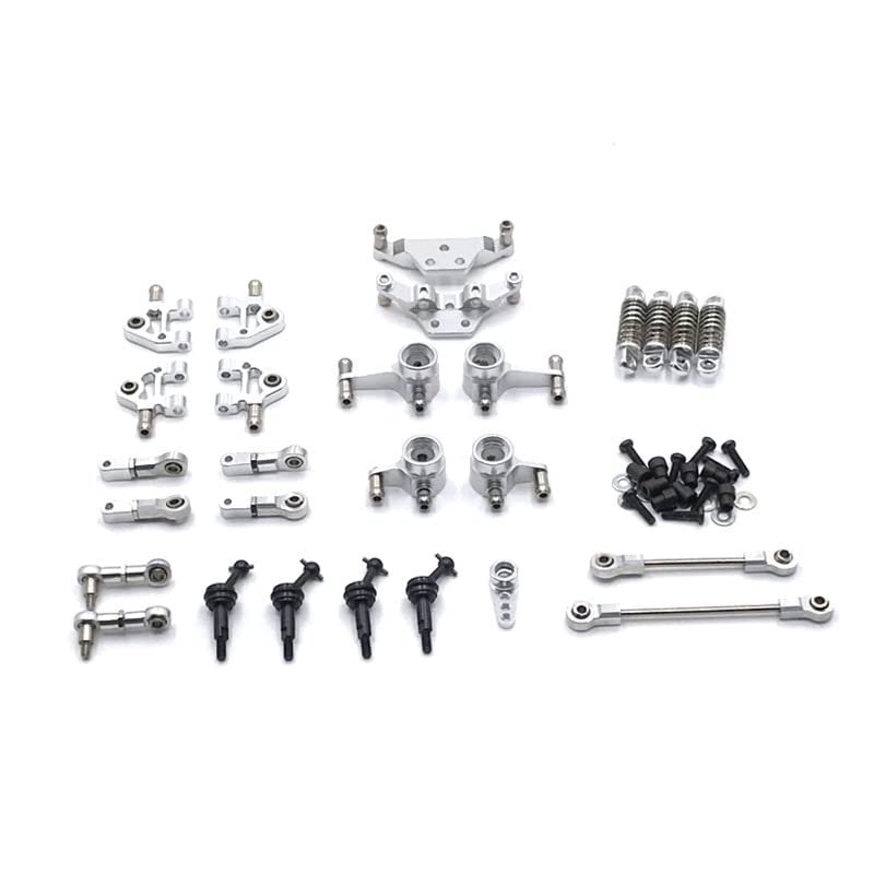 KRYDN 1/28 284131 K969 K979 K989 K999 P929 P939 RC Car Upgrade Metal Parts Including Shock Absorbers Tie Rods etc.10-Piece Sets ( Color : Silver )