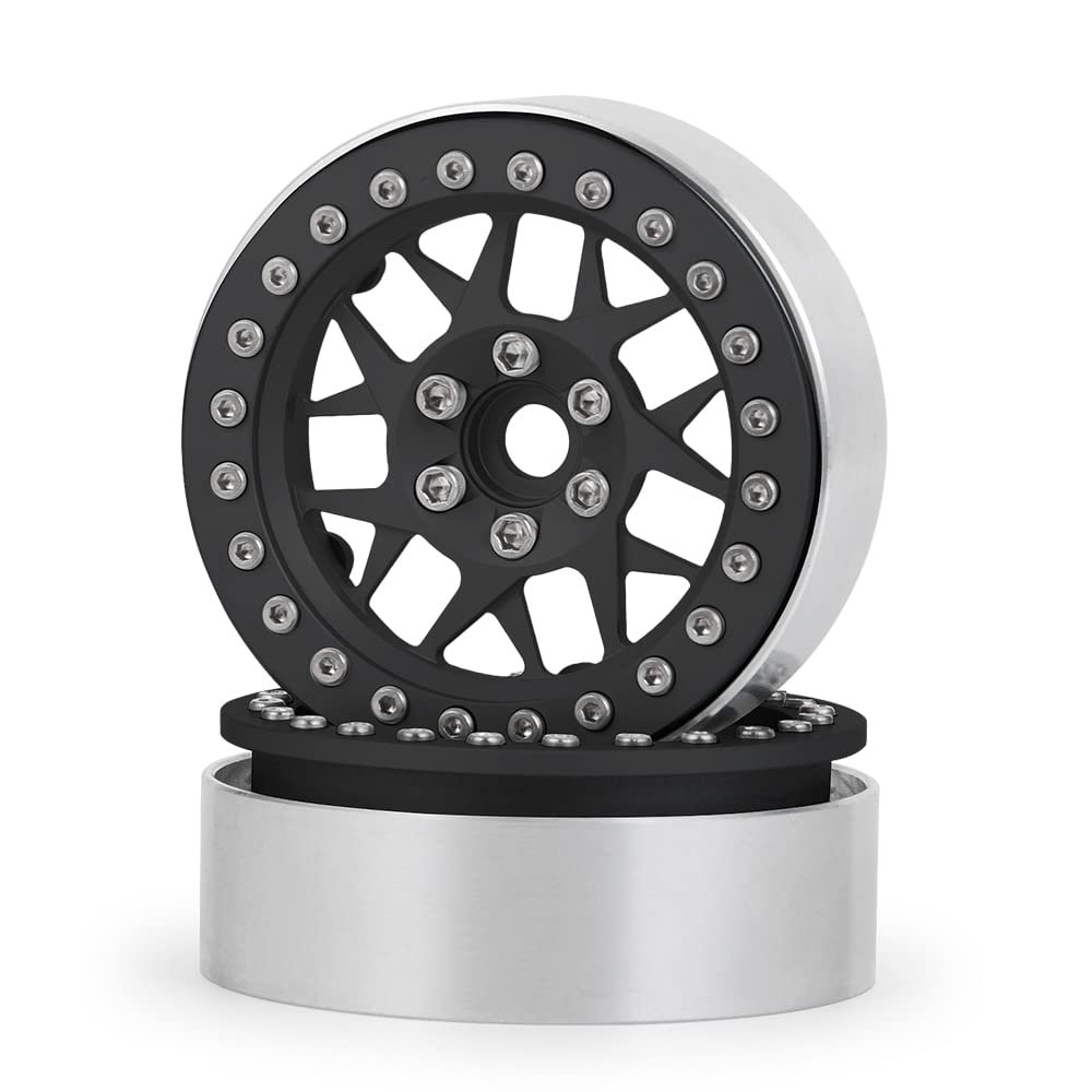 2.2" Beadlock Wheel Rims 25mm Width Metal Wheel Hub for Axial Wraith 90018 1/10 RC Crawler Car Wheel Tires Parts ( Color : 2PCS )