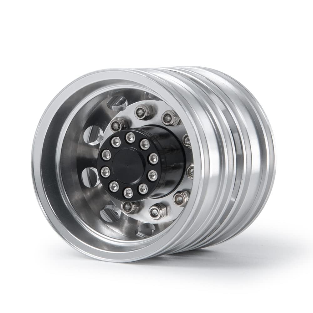 Rear Wheel Rim Aluminum Alloy 10 Spokes Wheel Hub for 1/14 Tamiya RC Trailer Tractor Truck Car Wheel Tires Upgrade Parts ( Color : 1PCS )