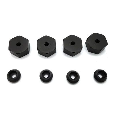 KRYDN 4PCS 5mm to 12mm Metal Combiner Wheel Hub Hex Adapter for WPL D12 C24 C34 B24 B36 MN D90 D99 RC Car Upgrade Parts ( Color : Black )