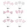 24 Pack Snowflake It's a Girl Cupcake Toppers Glitter Oh Baby Gloves Hats Winter Frozen Cupcake Picks Baby Girl Wonderland Xmas Girls Birthday Baby Shower Cake Decorations Party Supplies Pink view 3